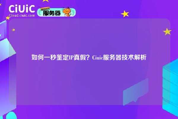 如何一秒鉴定IP真假？Ciuic服务器技术解析