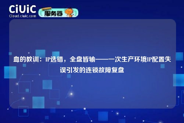 血的教训：IP选错，全盘皆输——一次生产环境IP配置失误引发的连锁故障复盘