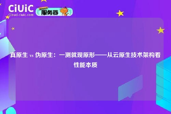 真原生 vs 伪原生：一测就现原形——从云原生技术架构看性能本质