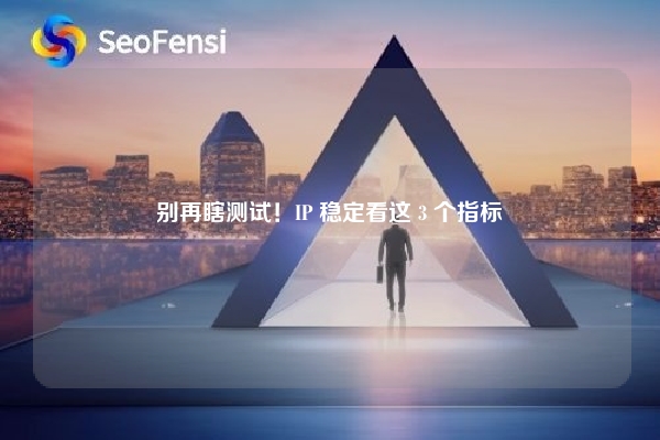 别再瞎测试！IP 稳定看这 3 个指标