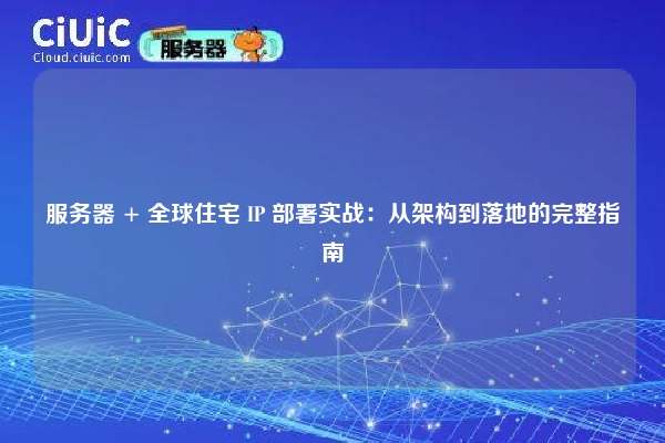 服务器 + 全球住宅 IP 部署实战：从架构到落地的完整指南
