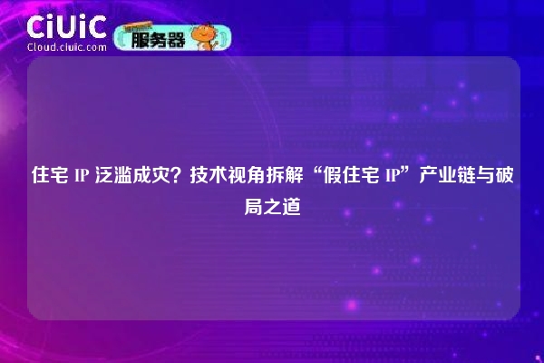 住宅 IP 泛滥成灾？技术视角拆解“假住宅 IP”产业链与破局之道