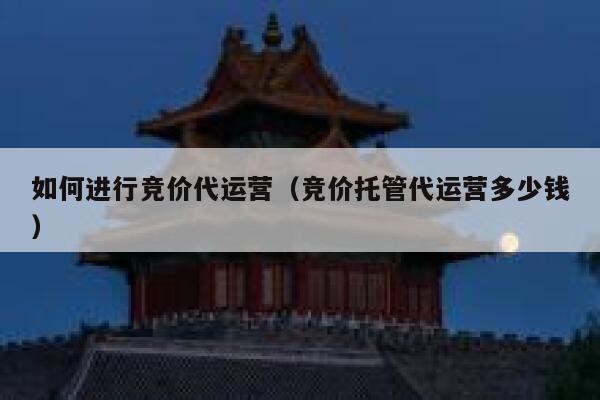 如何进行竞价代运营（竞价托管代运营多少钱）