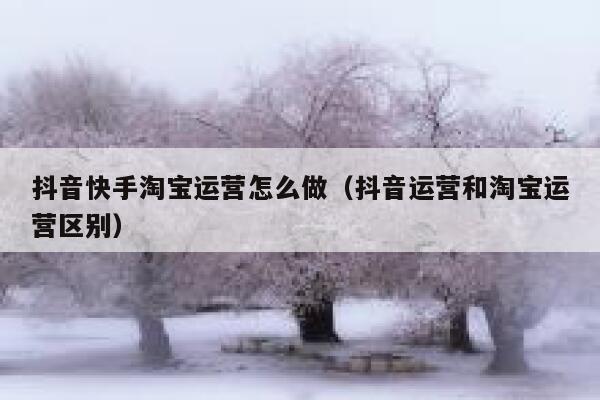 抖音快手淘宝运营怎么做（抖音运营和淘宝运营区别）