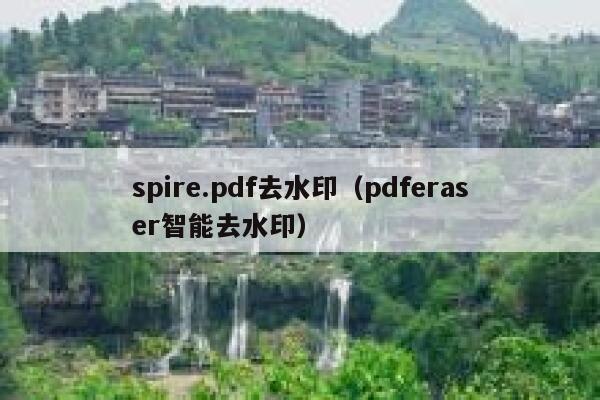 spire.pdf去水印（pdferaser智能去水印）