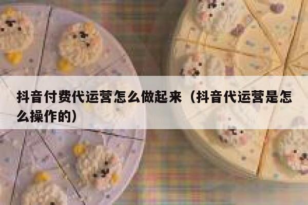 抖音付费代运营怎么做起来（抖音代运营是怎么操作的）