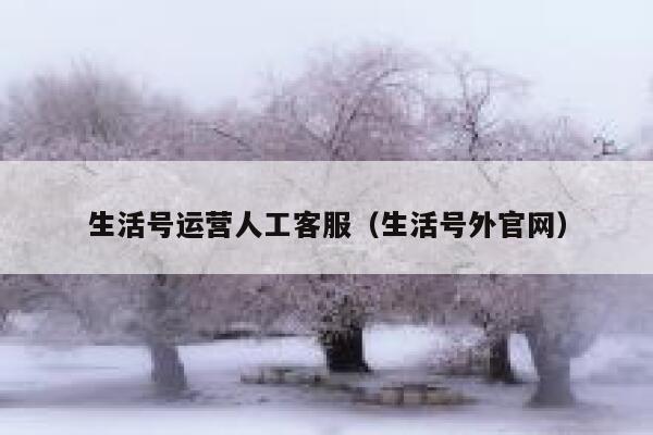 生活号运营人工客服（生活号外官网）