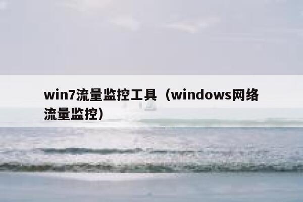 win7流量监控工具（windows网络流量监控）