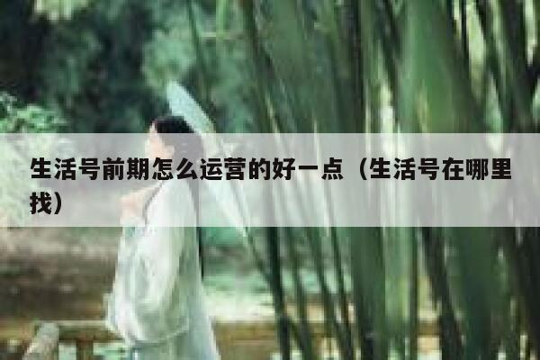 生活号前期怎么运营的好一点（生活号在哪里找）