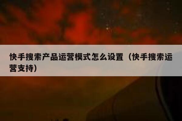 快手搜索产品运营模式怎么设置（快手搜索运营支持）