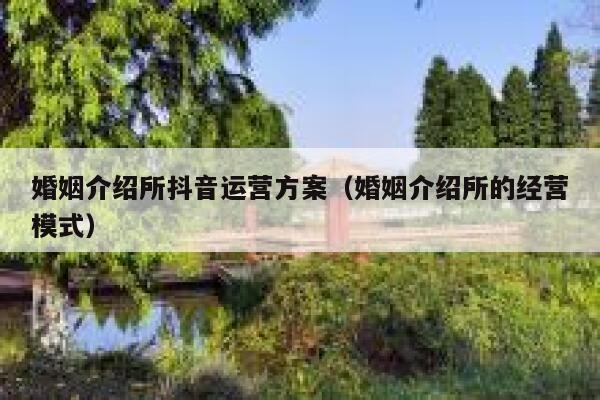 婚姻介绍所抖音运营方案（婚姻介绍所的经营模式）