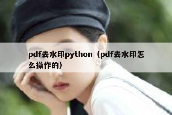 pdf去水印python（pdf去水印怎么操作的）