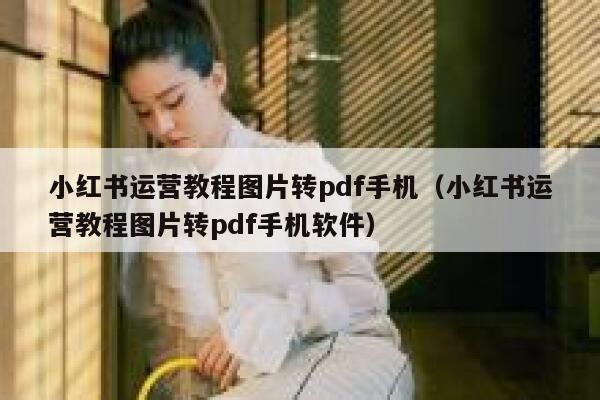 小红书运营教程图片转pdf手机（小红书运营教程图片转pdf手机软件）