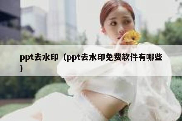 ppt去水印（ppt去水印免费软件有哪些）